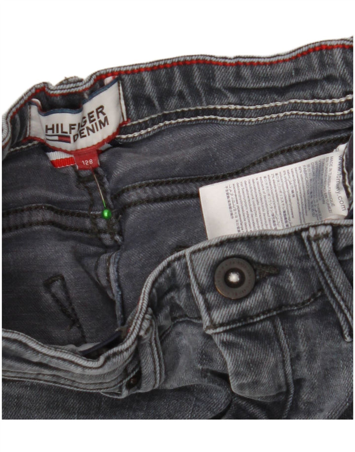 TOMMY HILFIGER Meninas Jeans Skinny 7-8 Anos W20 L22 Algodão Cinza