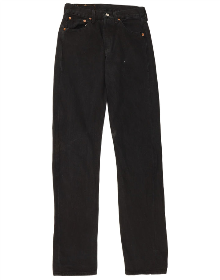 Calça jeans feminina Levi's 501 Straight W28 L34 algodão preto