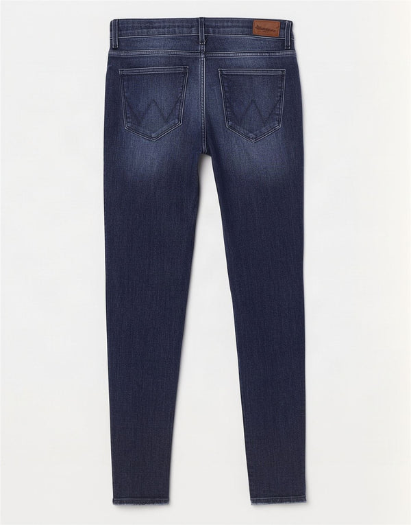 Jeans skinny Wrangler feminino W29 L27 algodão azul marinho