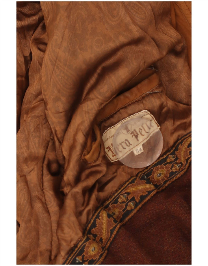 Jaqueta masculina vintage de camurça IT 54 2XL couro marrom