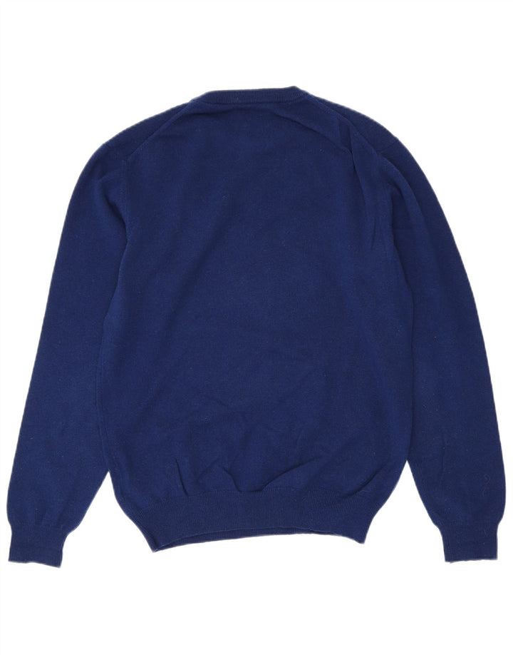 Suéter masculino GANT com gola redonda e lã azul médio