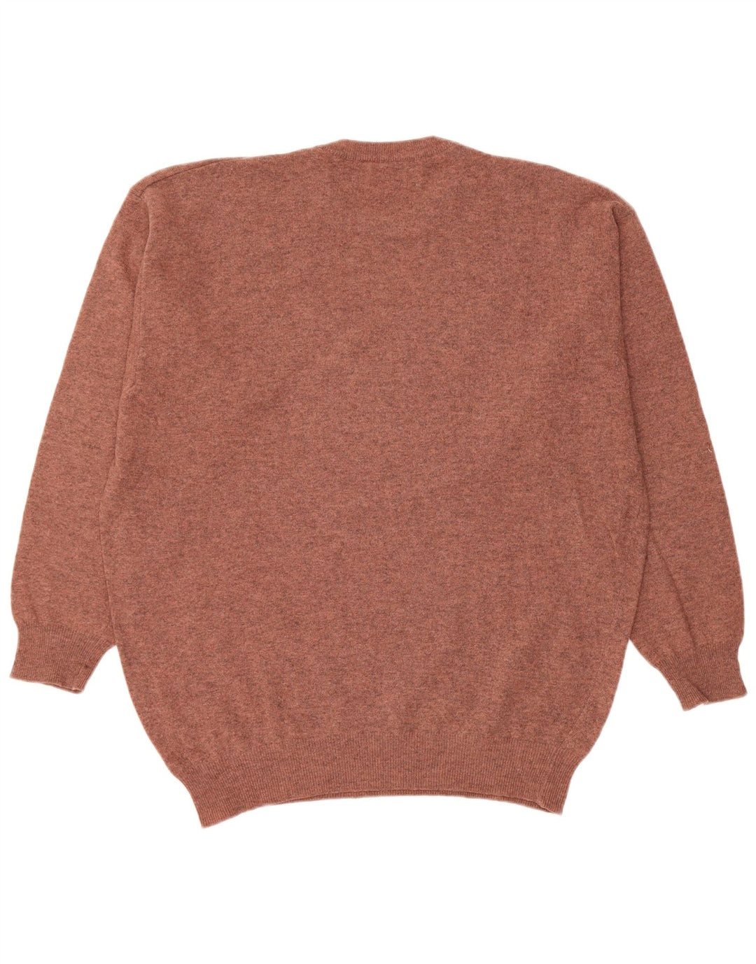 Suéter masculino Benetton com gola redonda, grande, marrom, lã nova