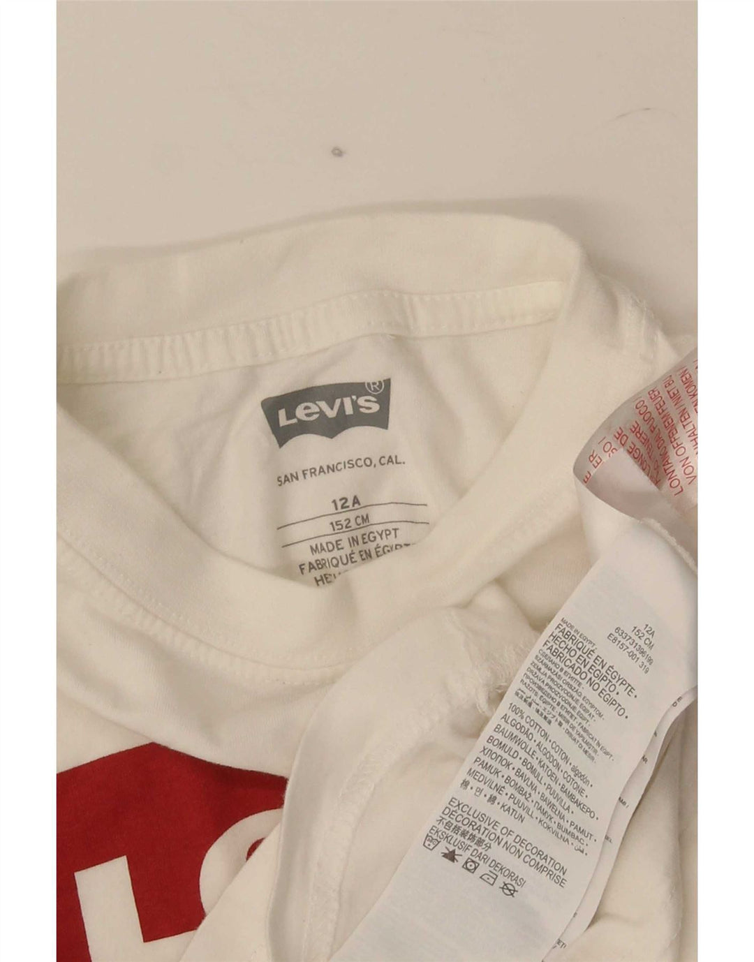 Camiseta Levi's Boys Graphic 11-12 Anos Algodão Branco