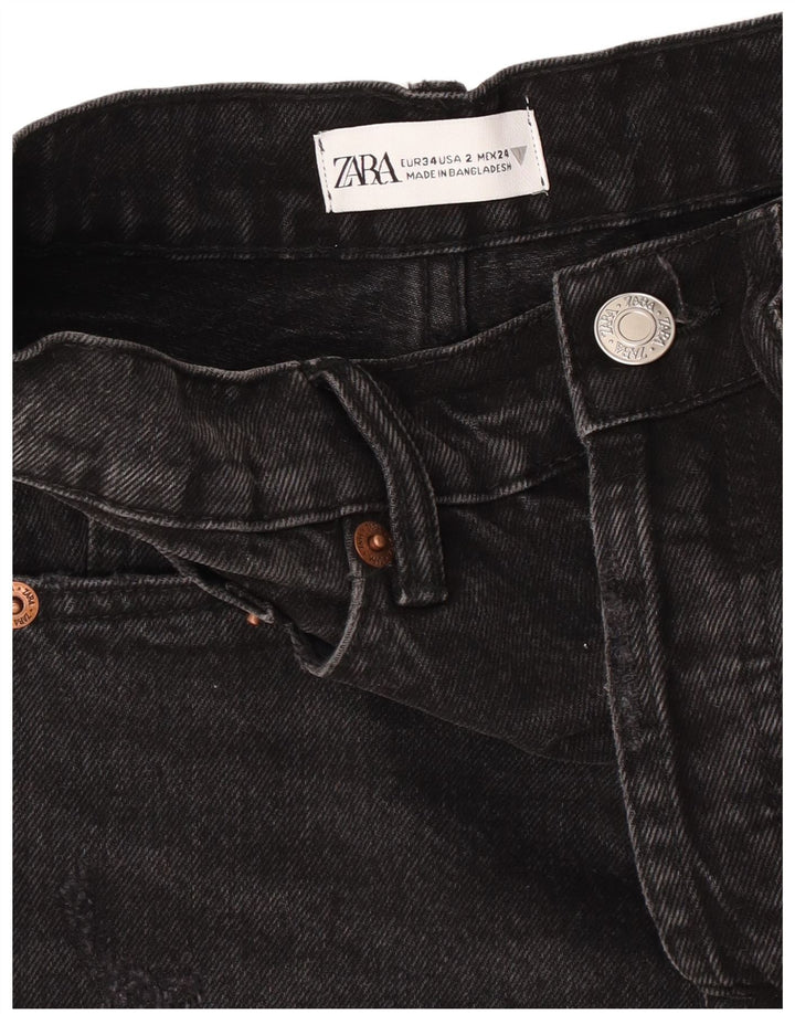 Shorts jeans feminino Zara EU 34 2XS W24 preto