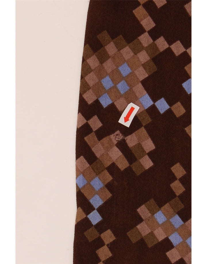 Jaqueta bomber feminina VINTAGE UK 12 marrom médio geométrico