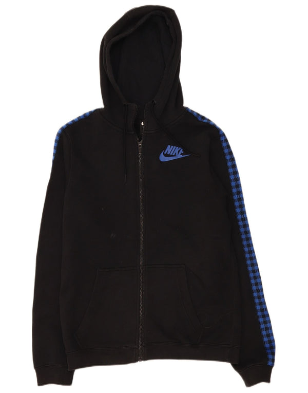 Suéter masculino Nike com capuz e zíper, pequeno, preto, algodão colorblock