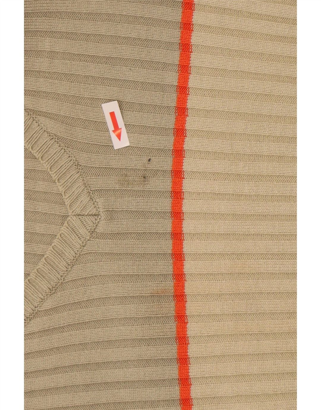 Suéter masculino Zara com decote em V e algodão colorblock bege médio
