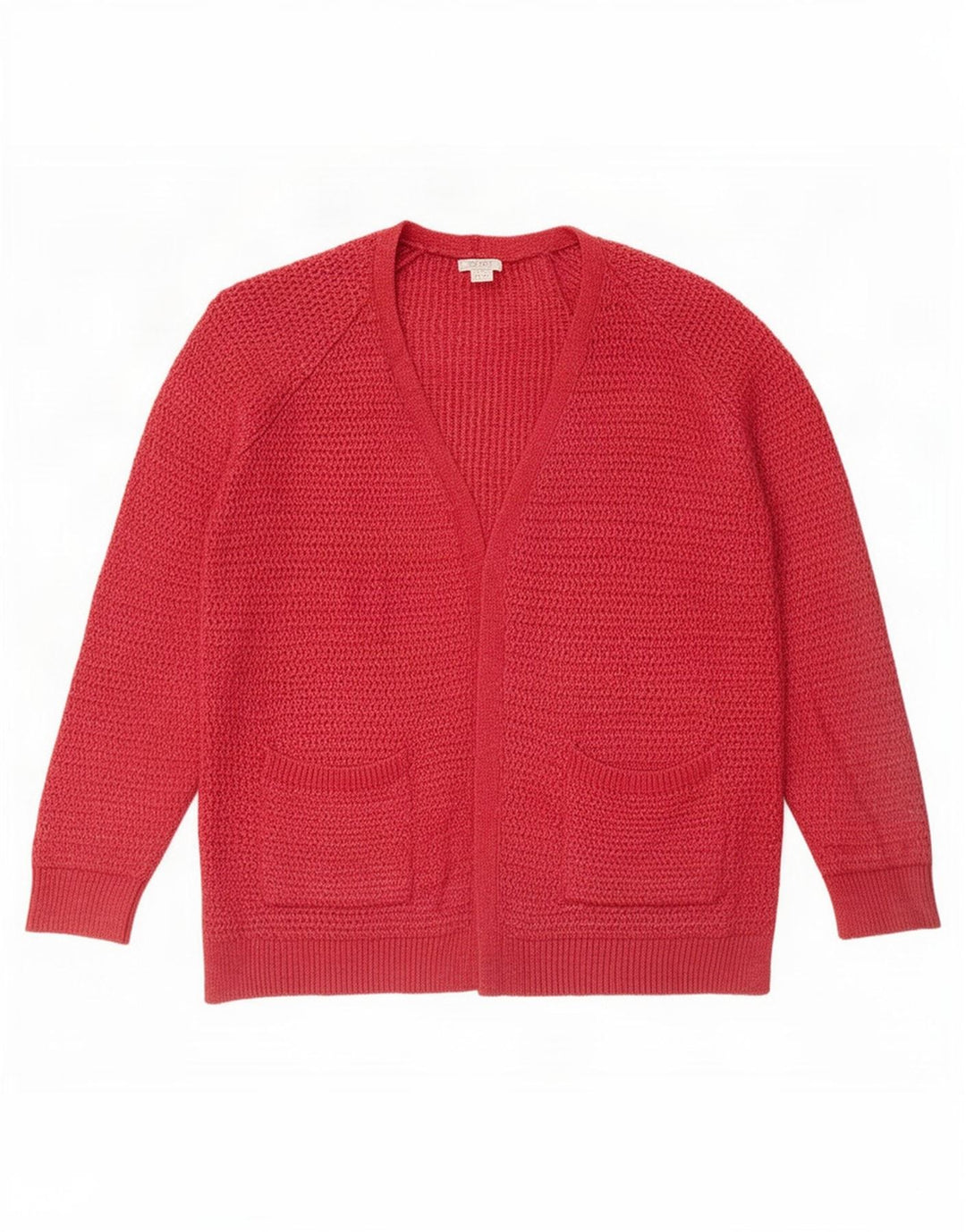 Suéter de cardigã aberto grande feminino Fat Face Reino Unido 12 viscose vermelha média