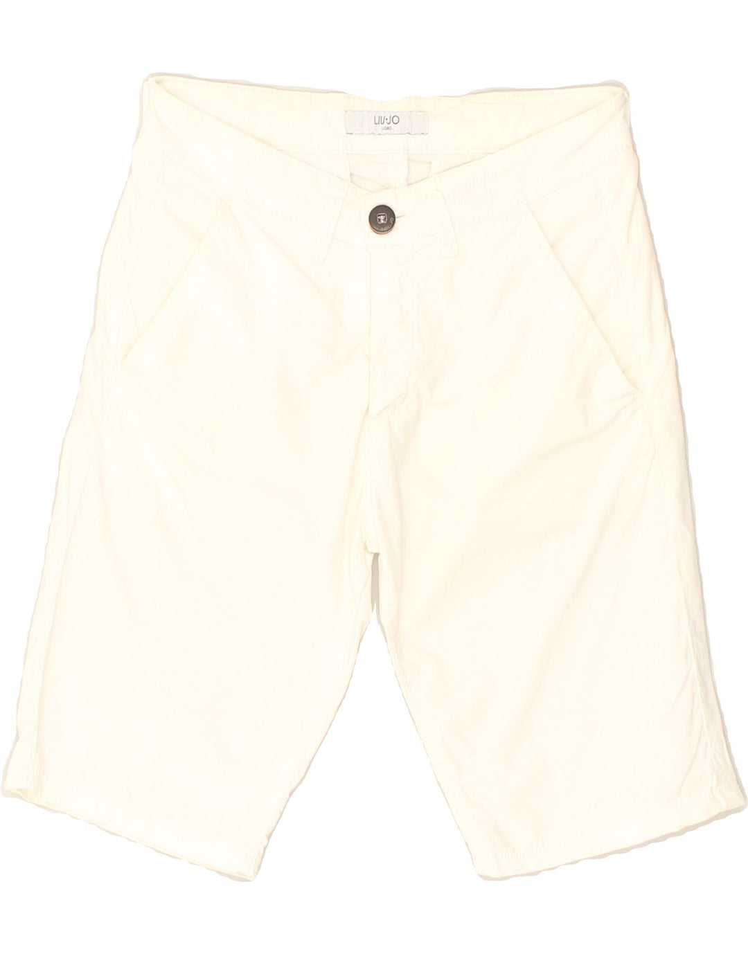 LIU JO Womens Chino Shorts IT 42 Medium W28 White Cotton | Vintage Liu Jo | Thrift | Second-Hand Liu Jo | Used Clothing | Messina Hembry 