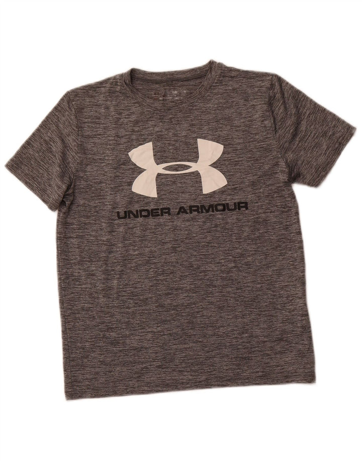 Camiseta gráfica UNDER ARMOUR Boys Heat Gear 11-12 anos grande cinza