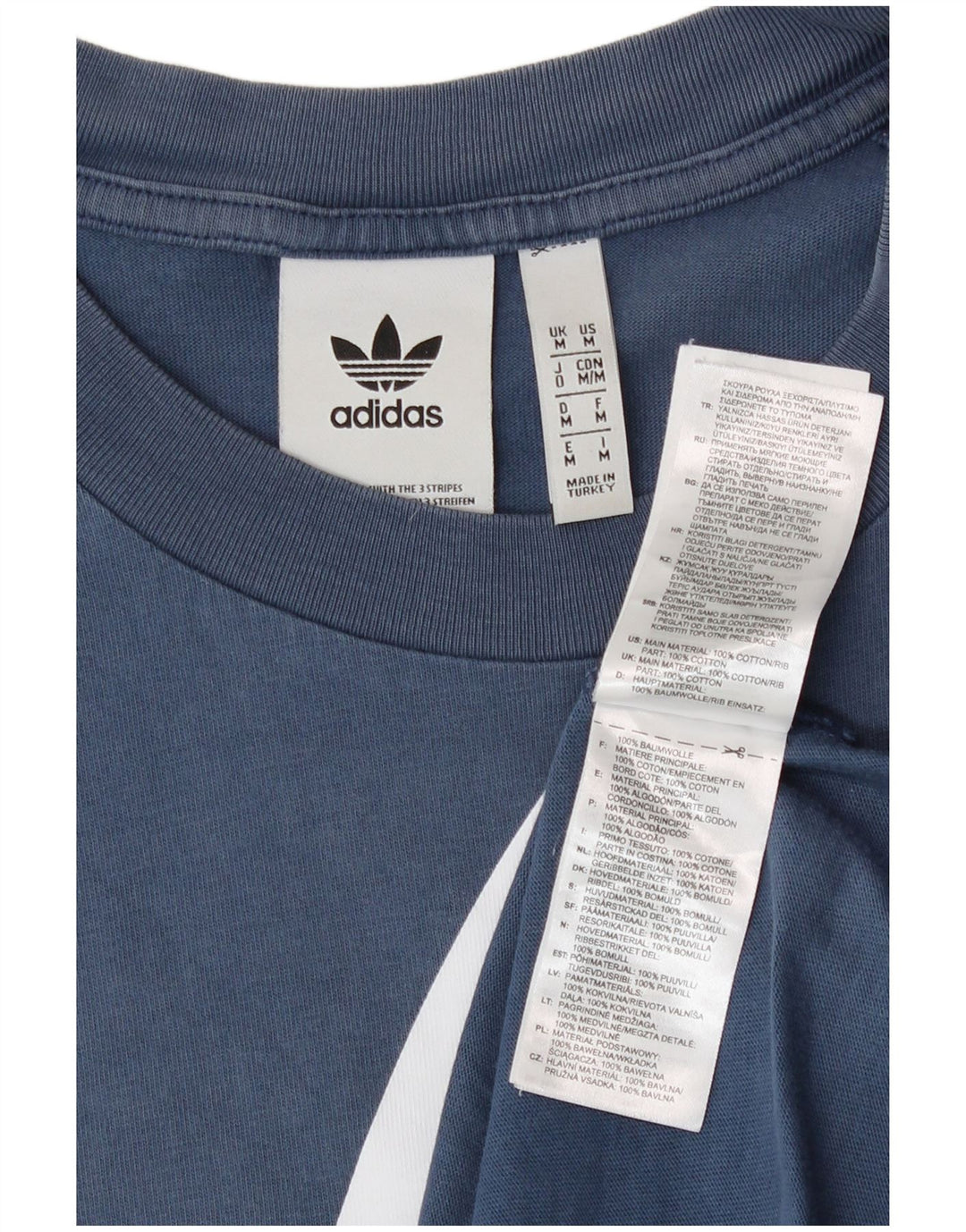 Adidas Mens Graphic T-Shirt Top Médio Algodão Azul