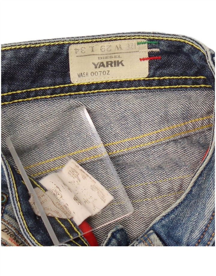 DIESEL Masculino Yarik Straight Jeans W29 L34 Azul Algodão
