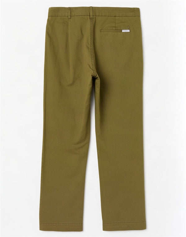 Calça feminina cortada reta Marks & Spencer UK 12 médio W30 L25 cáqui