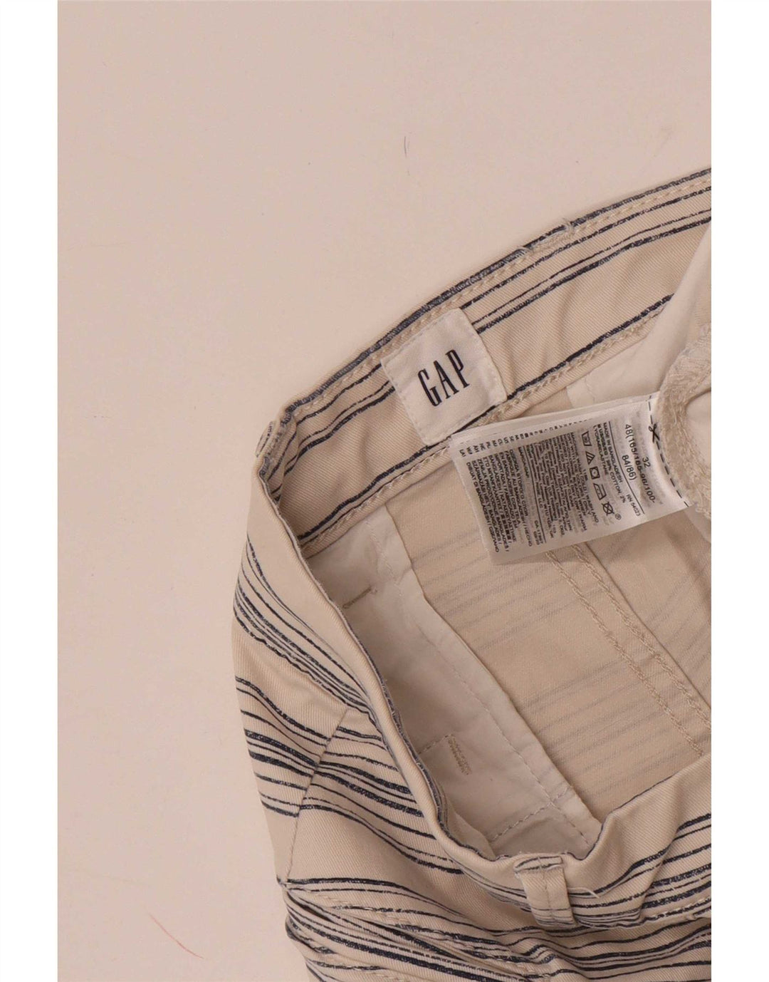 Shorts Chino feminino Gap W32 grande algodão listrado branco