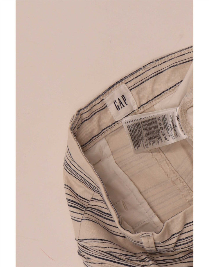 Shorts Chino feminino Gap W32 grande algodão listrado branco
