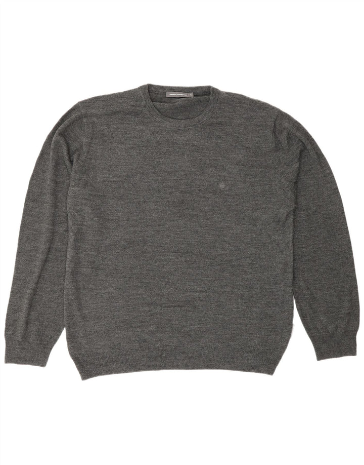 Suéter masculino French Connection com gola redonda XL cinza acrílico