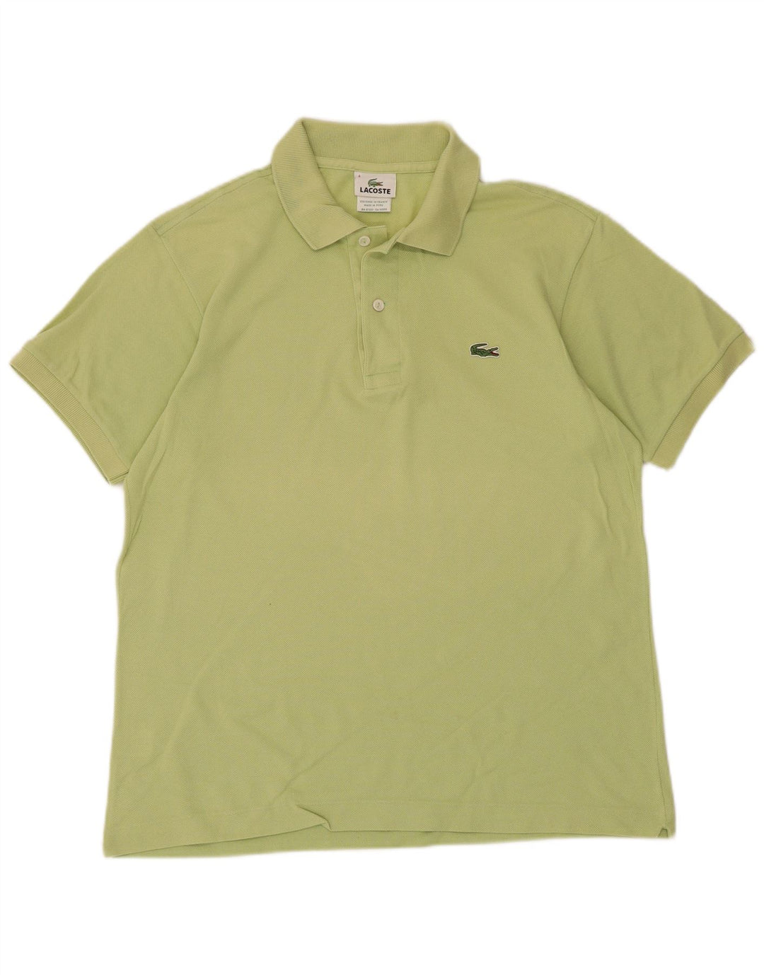 Camisa polo masculina Lacoste tamanho 4 algodão verde médio