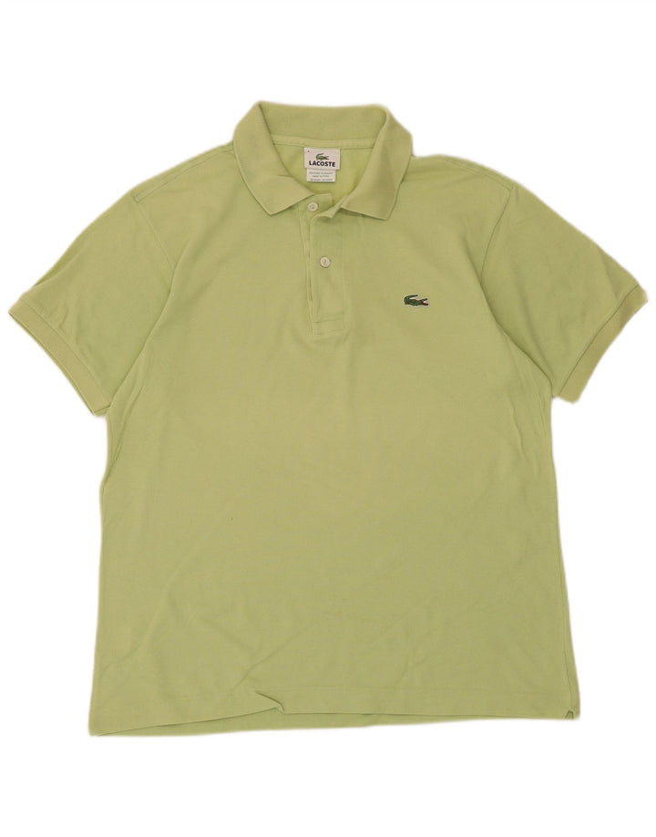 Camisa polo masculina Lacoste tamanho 4 algodão verde médio