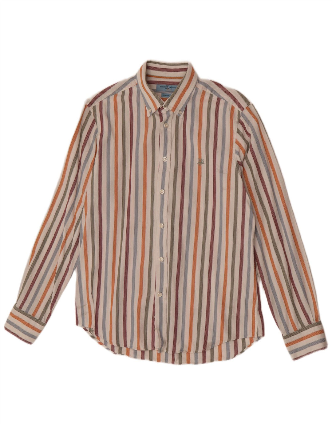Camisa masculina Harmont & Blaine Regular Fit grande algodão listrado multicolorido