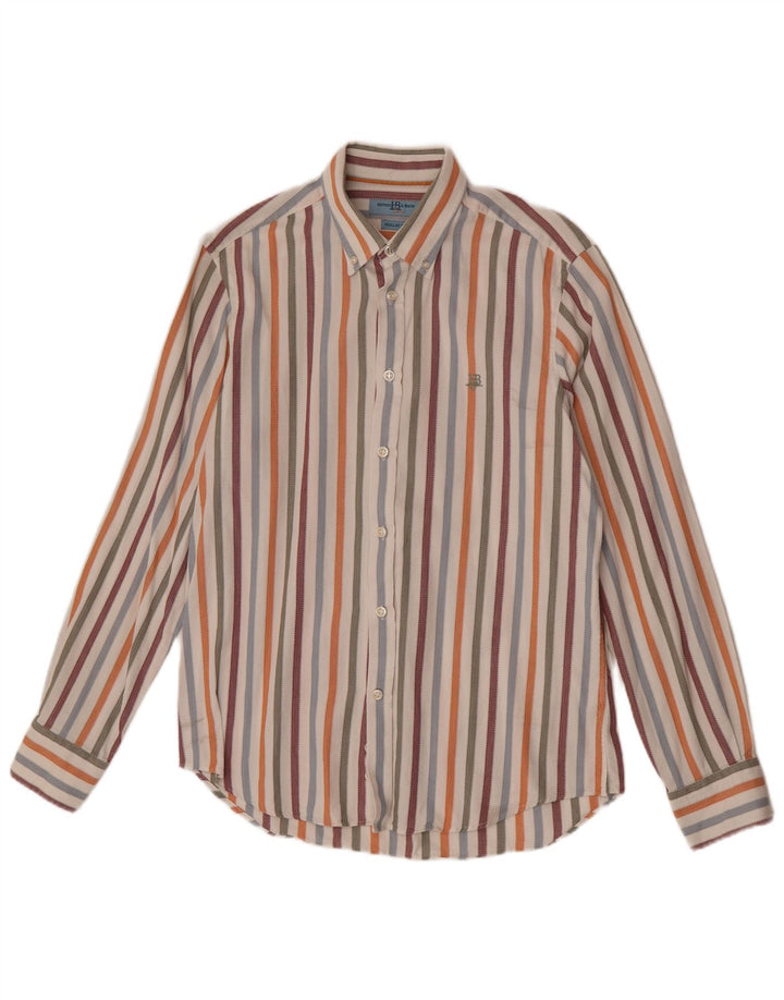 Camisa masculina Harmont & Blaine Regular Fit grande algodão listrado multicolorido