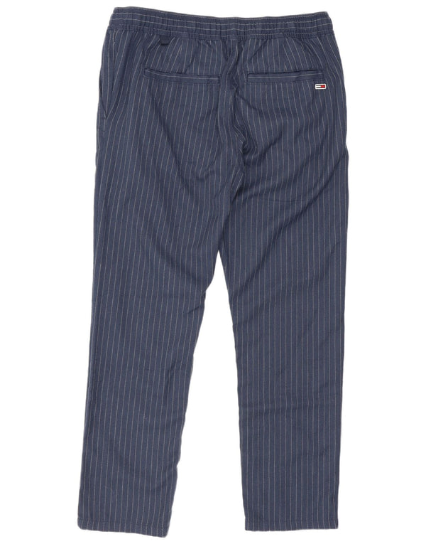 Calça Chino Masculina Tommy Hilfiger Grande W34 L28 Riscas Azul Marinho
