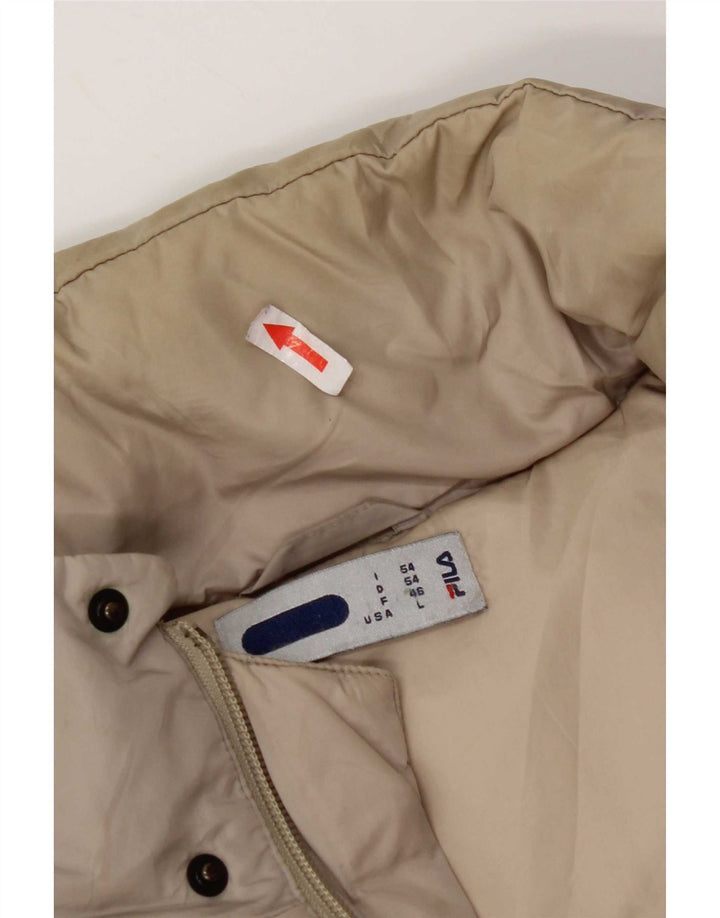 Jaqueta masculina acolchoada com capuz Fila IT 54 2XL cinza nylon