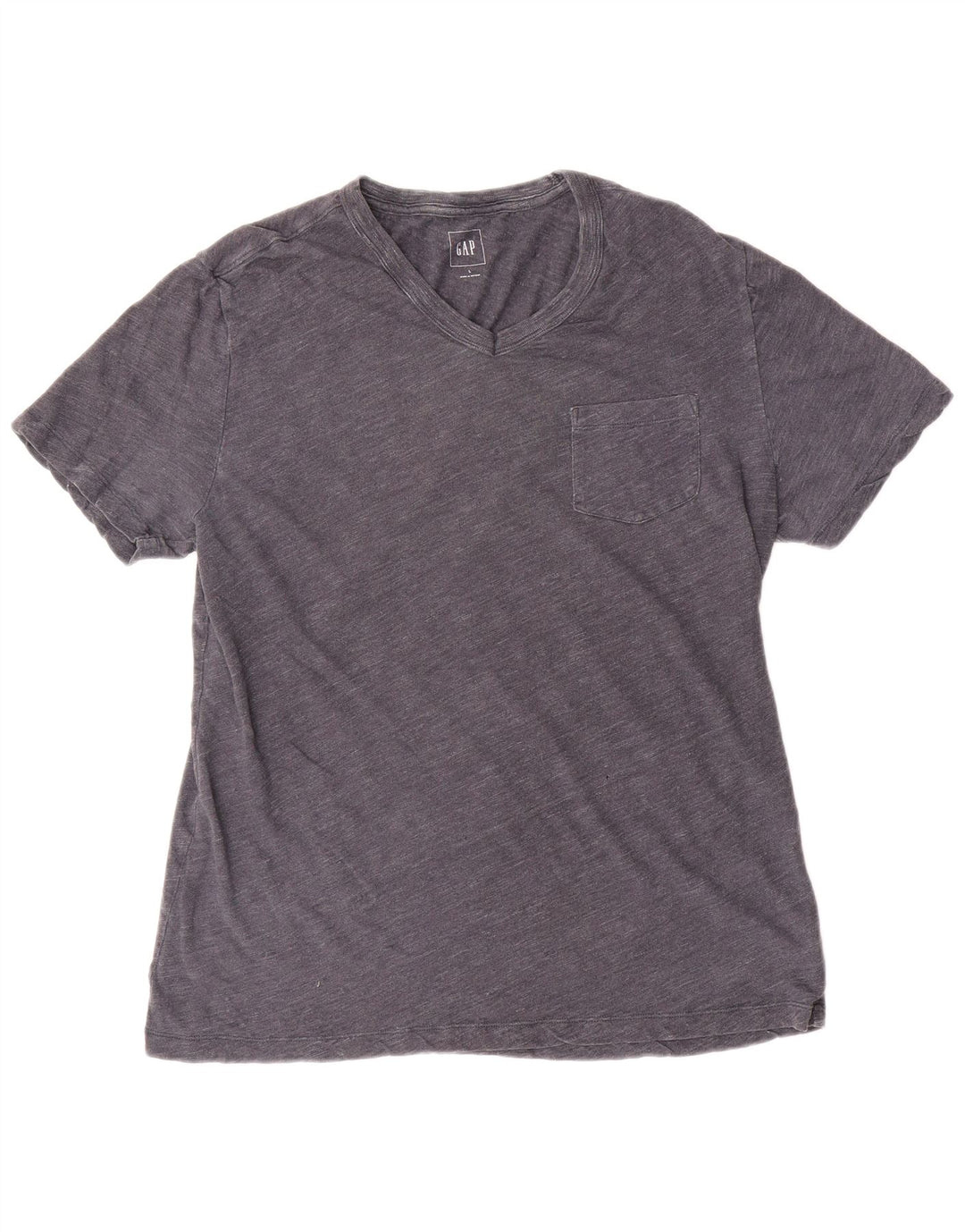 Camiseta masculina Gap grande algodão manchado cinza