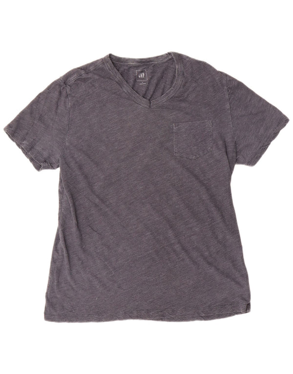 Camiseta masculina Gap grande algodão manchado cinza