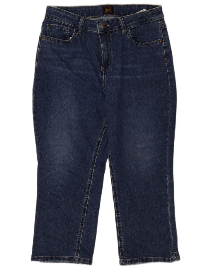 LEE Capri Jeans Feminino EUA 10 Grande W30 L21 Azul Algodão