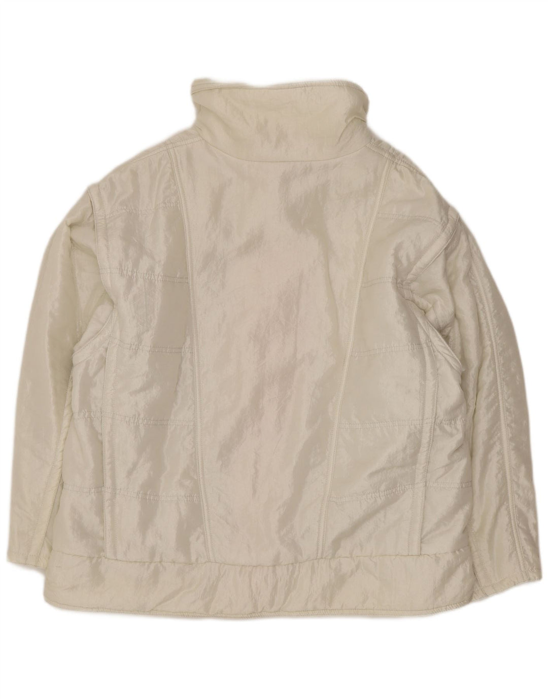 Jaqueta feminina Ellesse com ajuste solto e acolchoado IT 48 XL branco nylon retrô