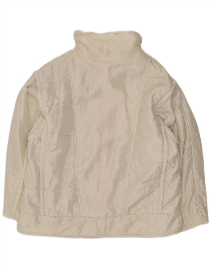 Jaqueta feminina Ellesse com ajuste solto e acolchoado IT 48 XL branco nylon retrô