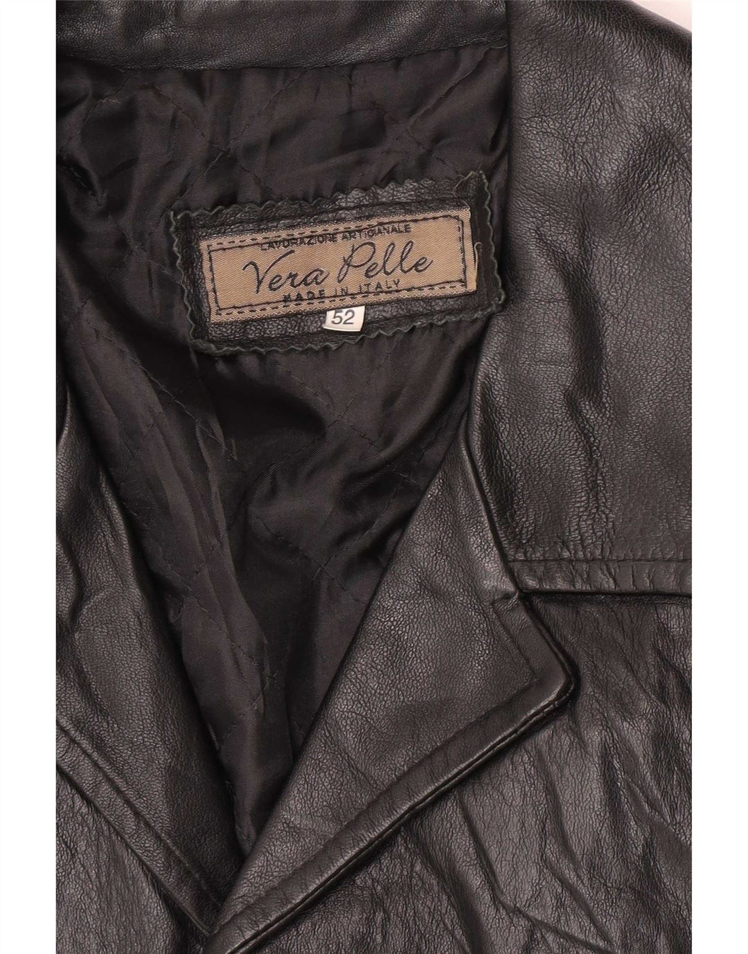 Jaqueta de couro masculina vintage UK 38 média preta clássica