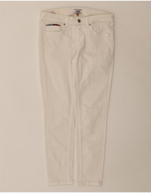 Jeans skinny feminino Tommy Hilfiger cintura baixa W27 L26 branco