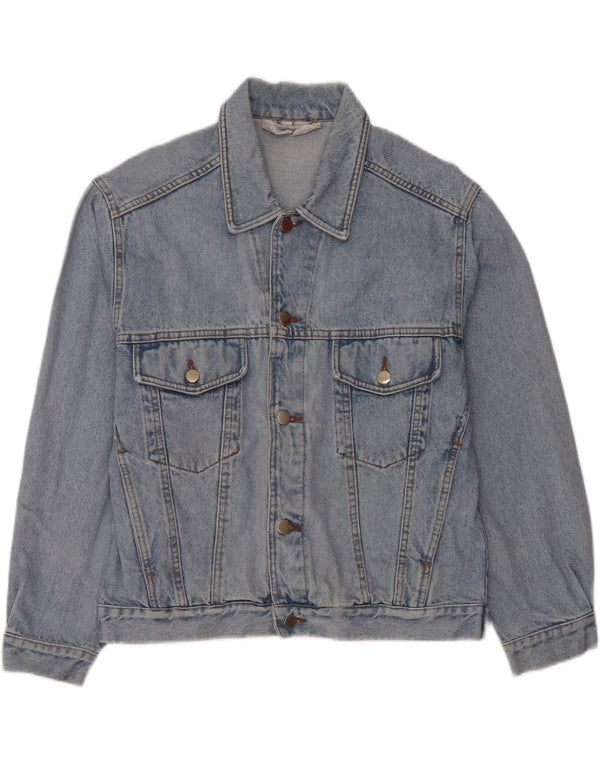 Jaqueta jeans masculina VINTAGE gráfica Reino Unido 36/38 algodão azul pequeno