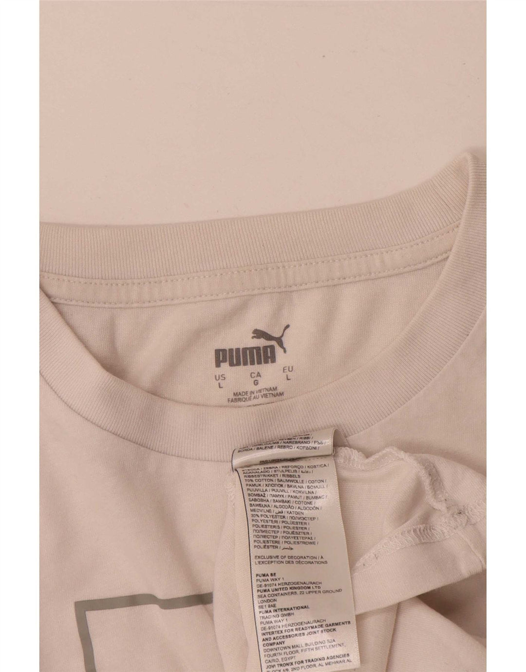 Puma Mens Graphic T-Shirt Top Grande Algodão Branco