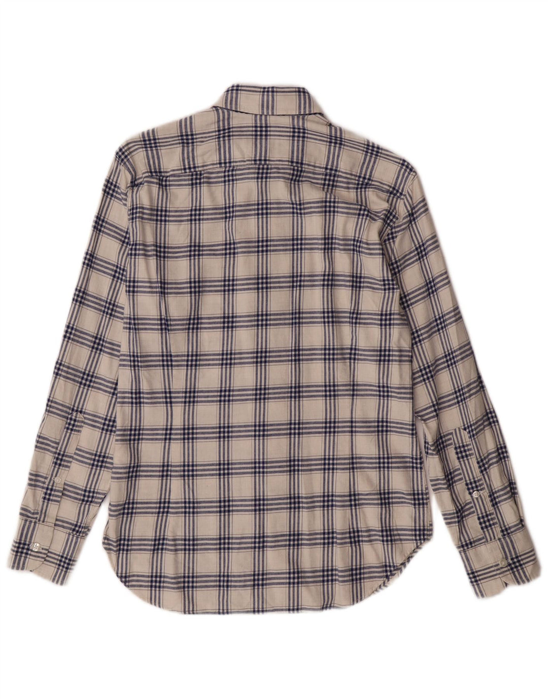 BONOBOS Camisa masculina de flanela sob medida, pequena, branca, xadrez, algodão