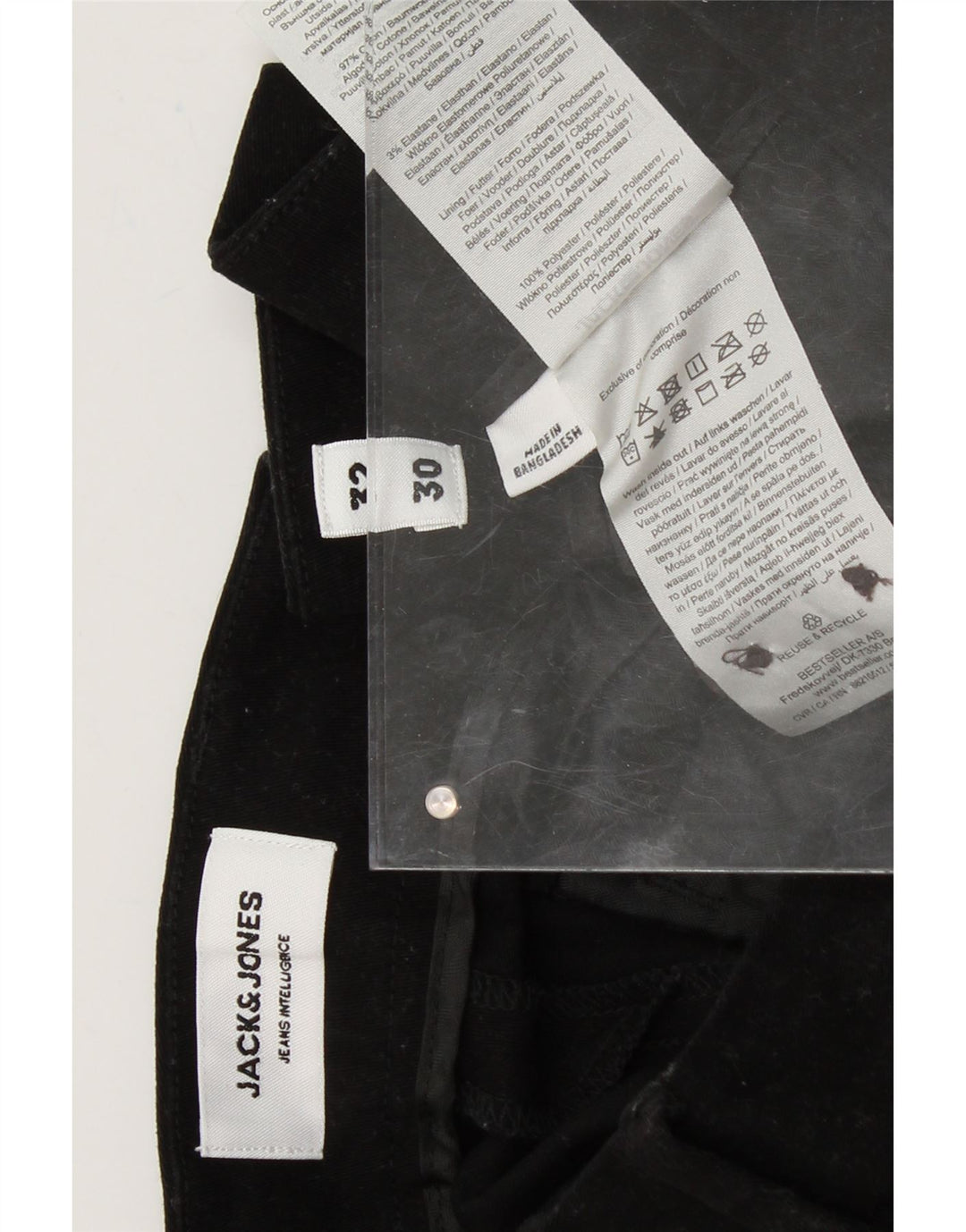 JACK & JONES Mens Slim Chino Trousers W32 L26 Black Cotton Vintage Jack & Jones and Second-Hand Jack & Jones from Messina Hembry 