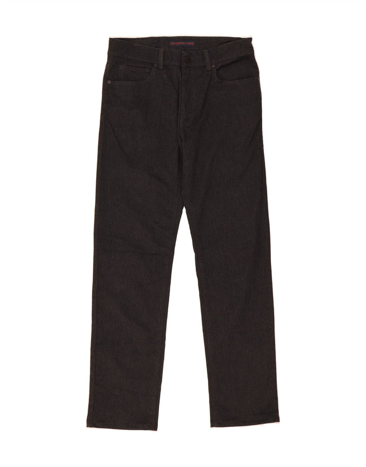 TRUSSARDI Mens Straight Casual Trousers W32 L29 Grey Cotton Vintage Trussardi and Second-Hand Trussardi from Messina Hembry 