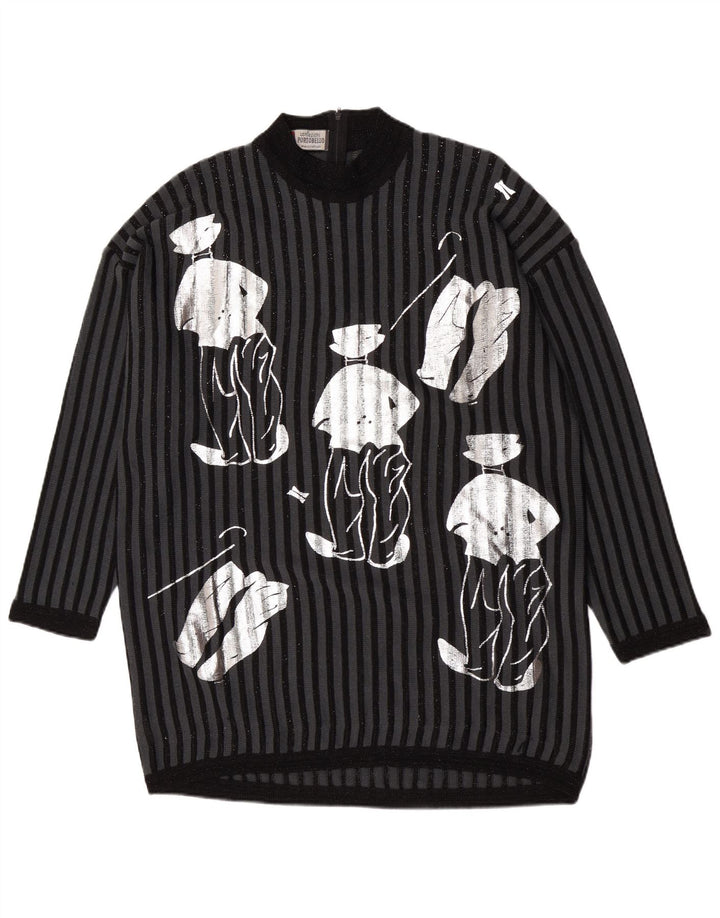 Suéter feminino Portobello’s Longline com gola de tartaruga Reino Unido 14 médio preto