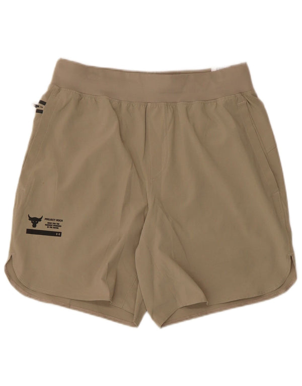 Shorts esportivos masculinos Under Armour médio cáqui poliéster