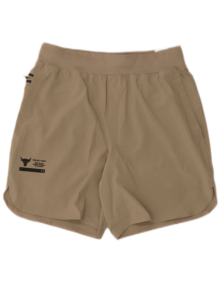Shorts esportivos masculinos Under Armour médio cáqui poliéster