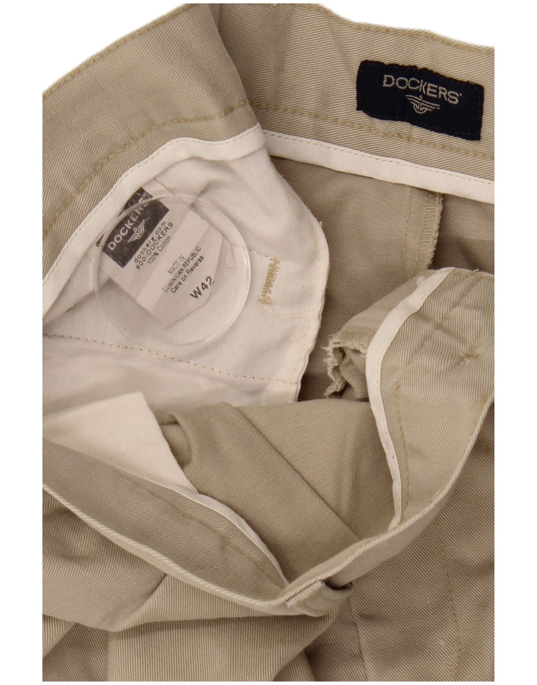 DOCKERS Masculino Pegged Chino Shorts W42 2XL Algodão Bege