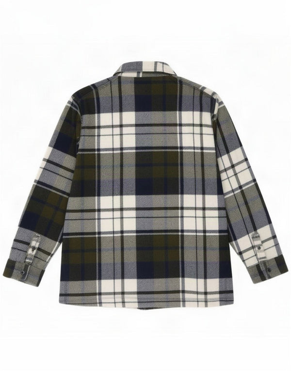 Camisa de flanela para meninos Benetton 10-11 anos XL Acrílico xadrez verde