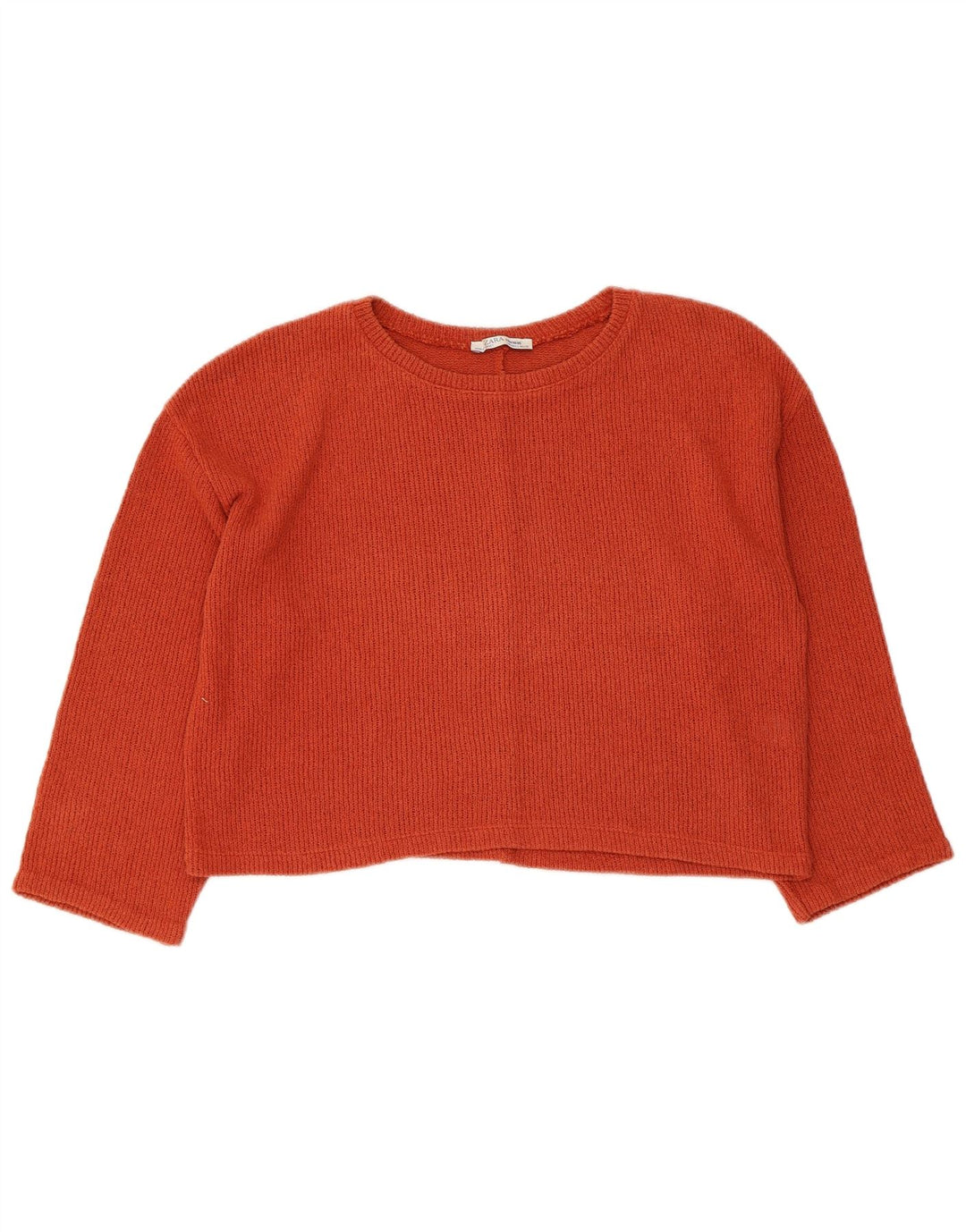 Suéter feminino ZARA Trafaluc cropped com gola canoa Reino Unido 16 grande marrom