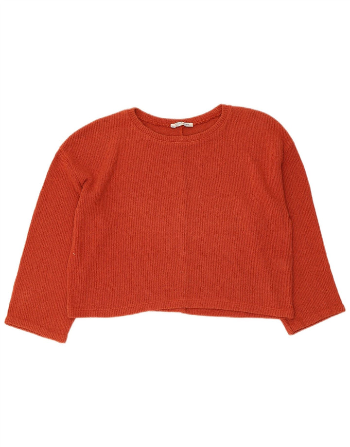Suéter feminino ZARA Trafaluc cropped com gola canoa Reino Unido 16 grande marrom