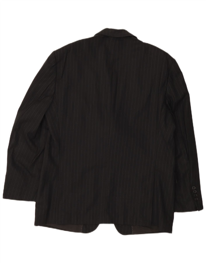 Jaqueta blazer masculina PIERRE CARDIN com 2 botões Reino Unido 38 risca de giz preta média