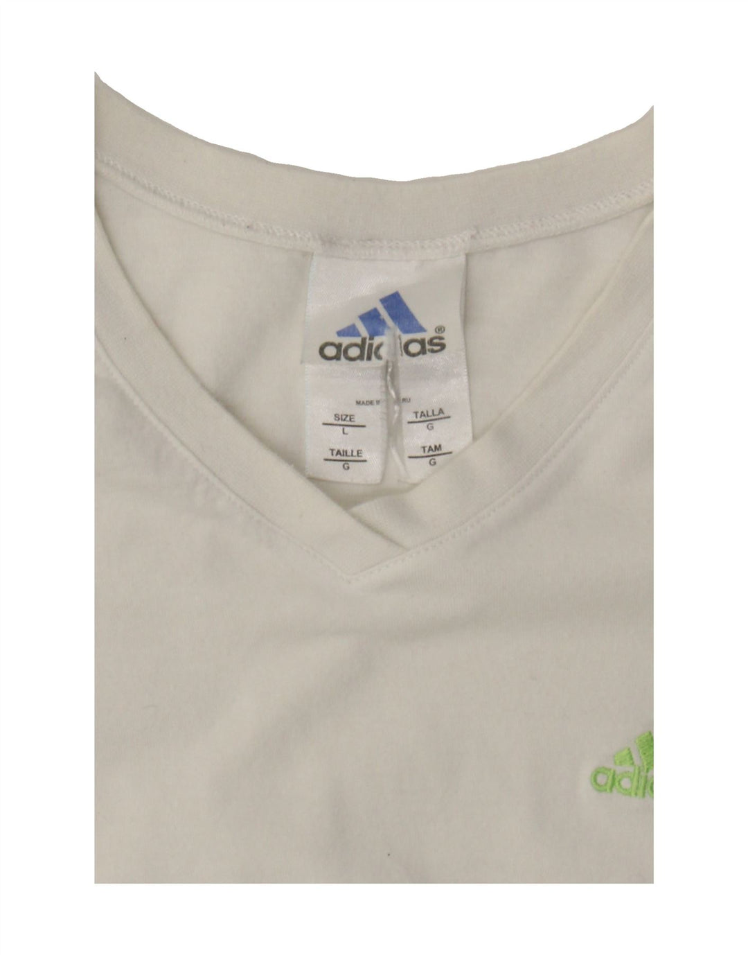 ADIDAS Womens T-Shirt Top UK 16 Large White Cotton Vintage Adidas and Second-Hand Adidas from Messina Hembry 