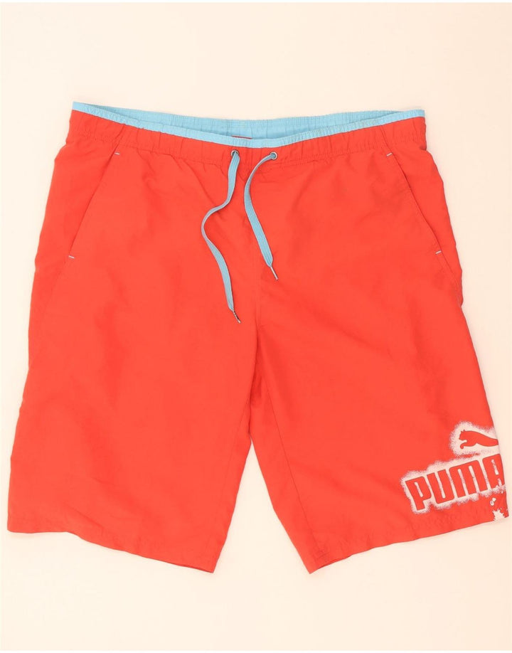 Shorts de natação masculinos Puma Graphic grande poliéster vermelho