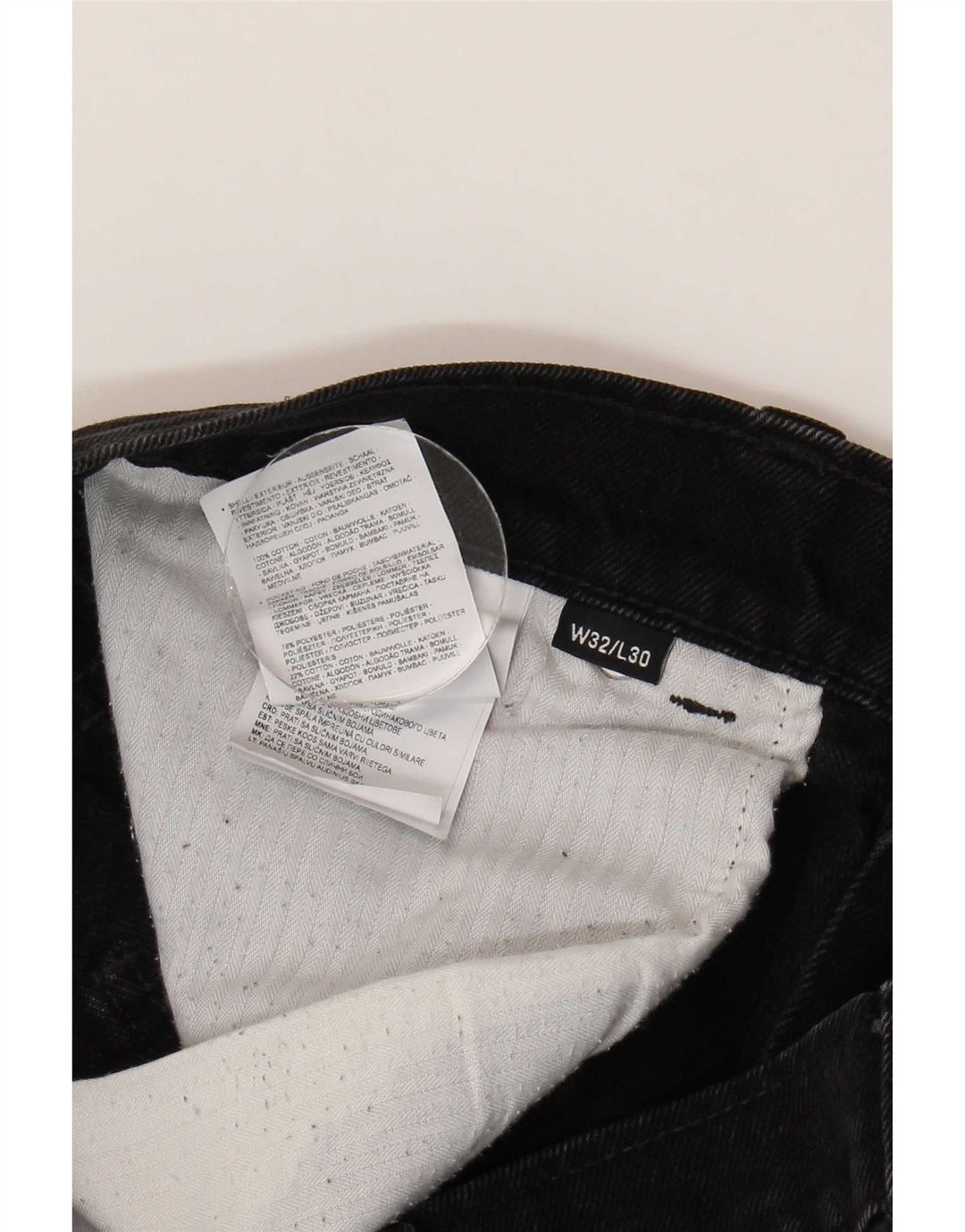 Calça jeans reta masculina Dickies W32 L30 algodão preto