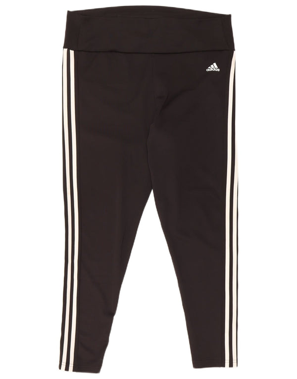 Leggings Crop Adidas Feminino UK 20/22 XL Preto Poliéster